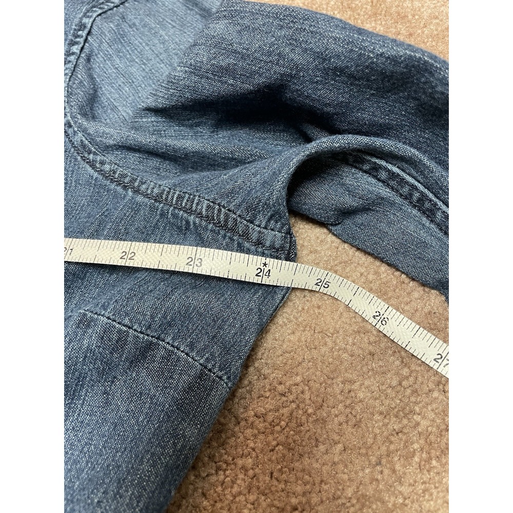 Lands' End Long Sleeve Button-Up Dark Blue Denim Shirt Cotton‎ Women's 18 - Picture 7 of 7